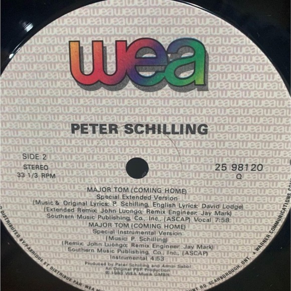 Peter Schilling Major Tom (Coming Home) Super 12 vinyl record. 12” 33 rpm - Picture 2 of 6